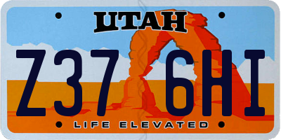 UT license plate Z376HI