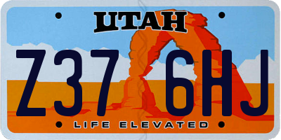 UT license plate Z376HJ