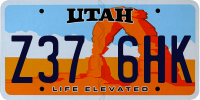 UT license plate Z376HK