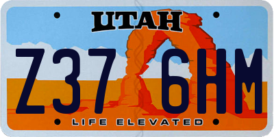 UT license plate Z376HM