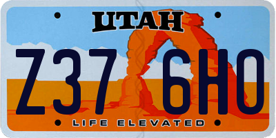 UT license plate Z376HO