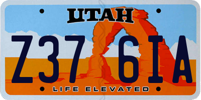 UT license plate Z376IA