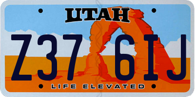UT license plate Z376IJ