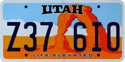 UT license plate Z376IO
