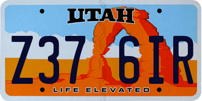 UT license plate Z376IR