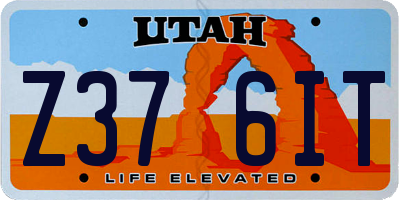 UT license plate Z376IT