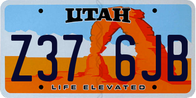 UT license plate Z376JB