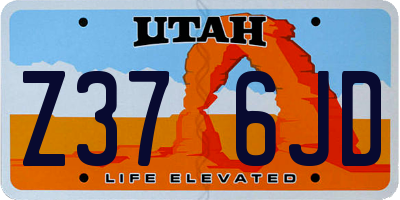 UT license plate Z376JD