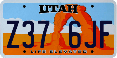 UT license plate Z376JF