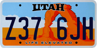 UT license plate Z376JH