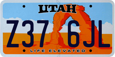 UT license plate Z376JL