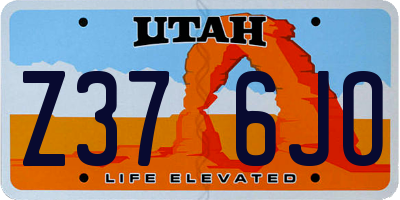 UT license plate Z376JO