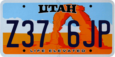 UT license plate Z376JP