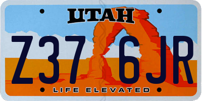 UT license plate Z376JR