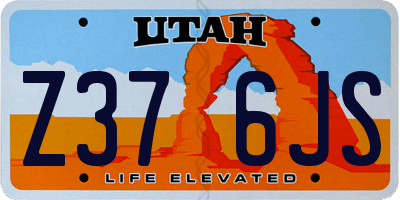 UT license plate Z376JS