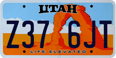 UT license plate Z376JT