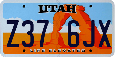 UT license plate Z376JX