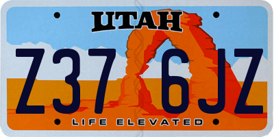 UT license plate Z376JZ