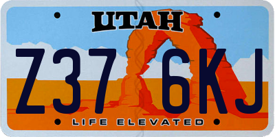 UT license plate Z376KJ