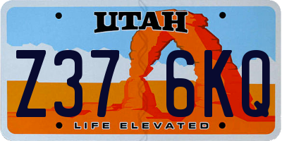 UT license plate Z376KQ
