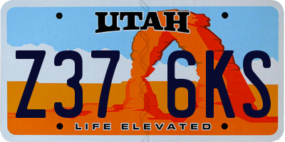 UT license plate Z376KS