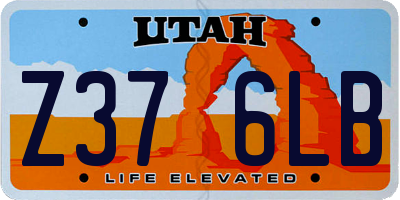UT license plate Z376LB