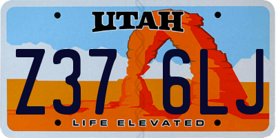 UT license plate Z376LJ