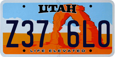 UT license plate Z376LO