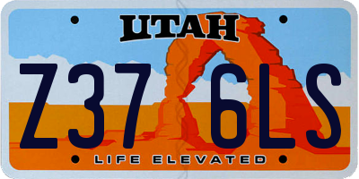 UT license plate Z376LS