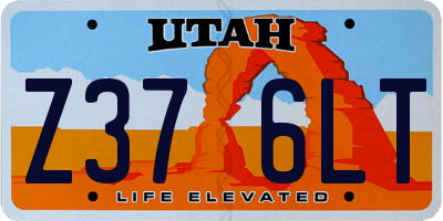 UT license plate Z376LT