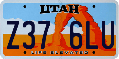 UT license plate Z376LU