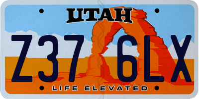 UT license plate Z376LX