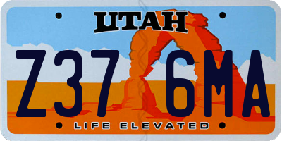 UT license plate Z376MA