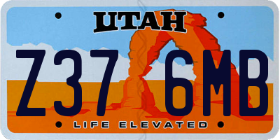 UT license plate Z376MB