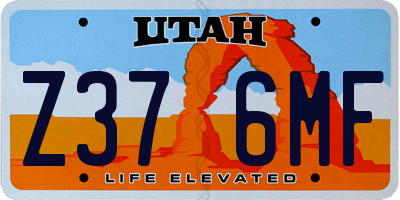 UT license plate Z376MF