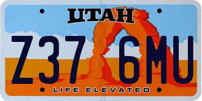 UT license plate Z376MU