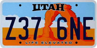 UT license plate Z376NE