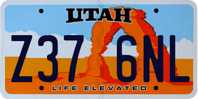 UT license plate Z376NL