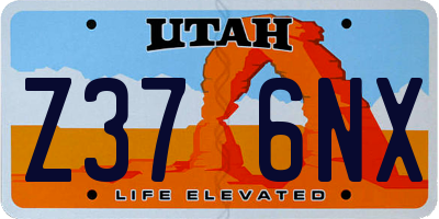 UT license plate Z376NX