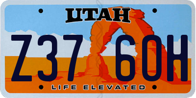 UT license plate Z376OH