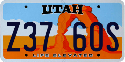 UT license plate Z376OS