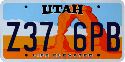 UT license plate Z376PB