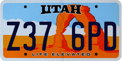 UT license plate Z376PD