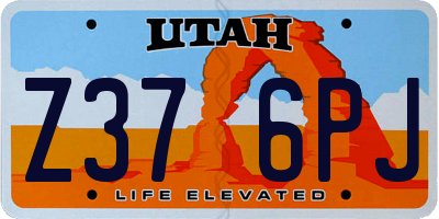 UT license plate Z376PJ