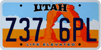 UT license plate Z376PL