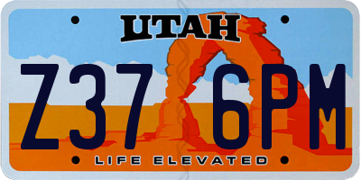 UT license plate Z376PM