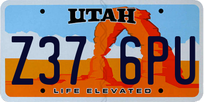 UT license plate Z376PU