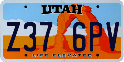 UT license plate Z376PV
