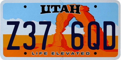 UT license plate Z376QD
