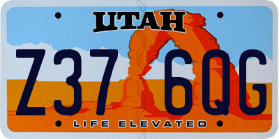 UT license plate Z376QG